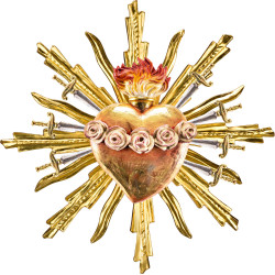 Sagrado Corazón de María con 7 espadas y aureola